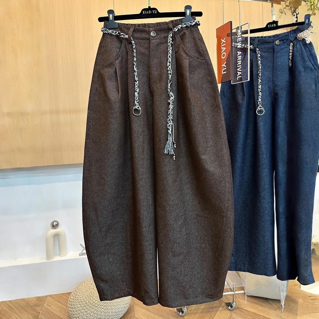 高端欧货松弛感早秋季新款高级感复古时尚宽松显瘦垂感弯刀阔腿裤