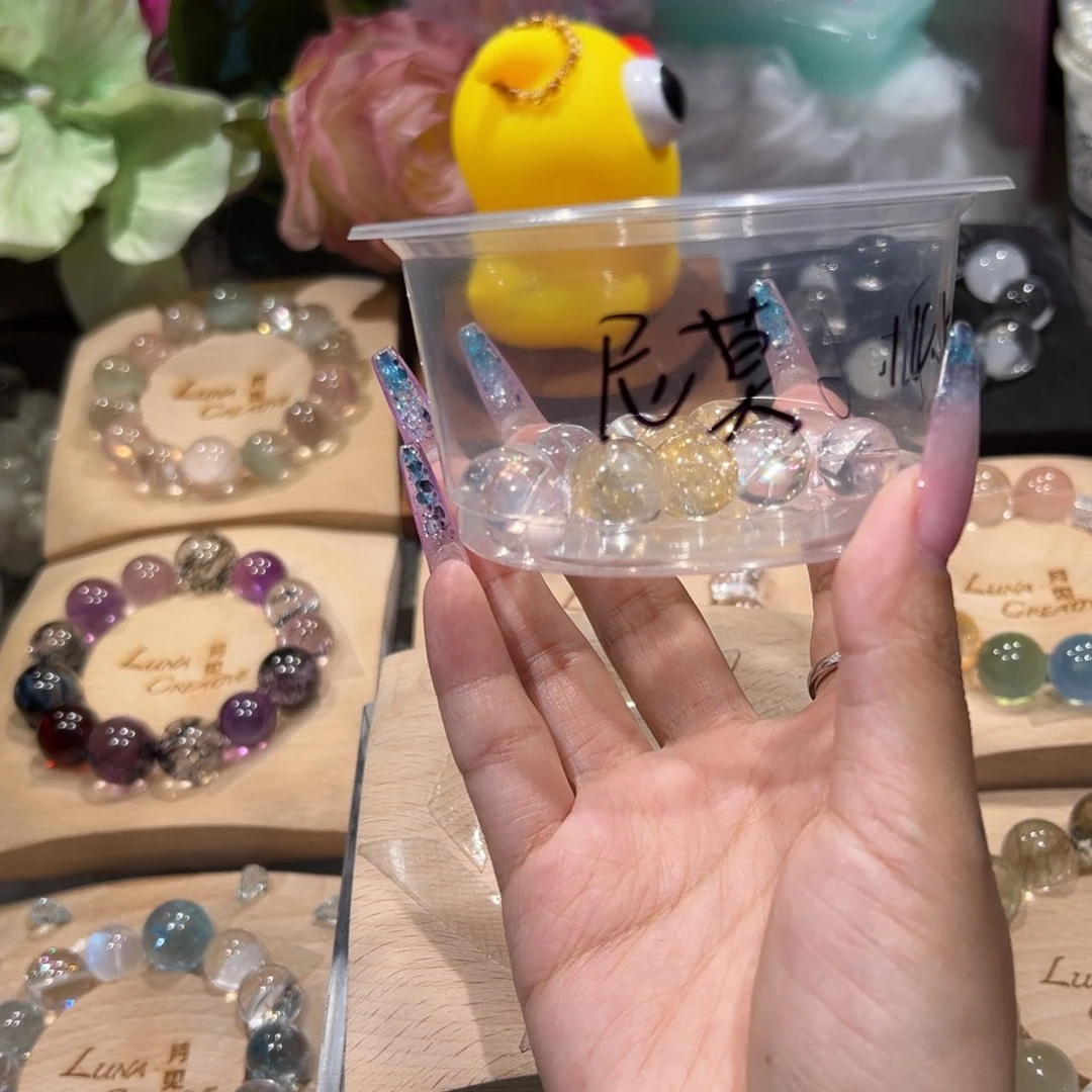 跳***糖烟晶手链银S925镶嵌