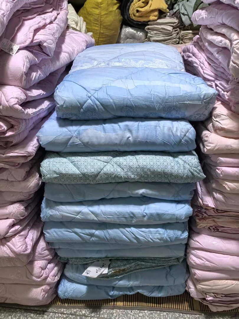 《厚广家》3楼200×230蓝色系表面全棉丝绵被 发1张5斤左右 不挑色