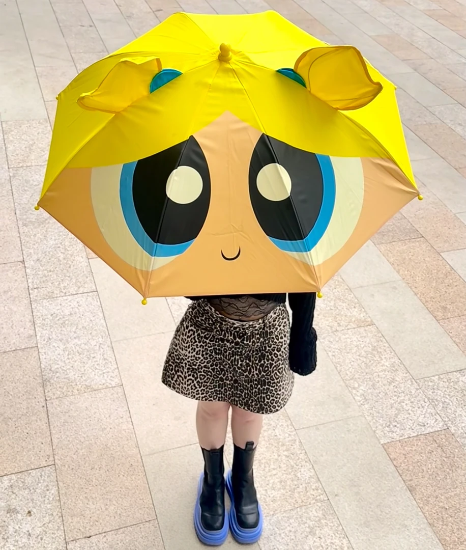 飞天小女警X屈臣氏联名长耳雨伞卡通可爱晴雨两用防晒雨伞学生