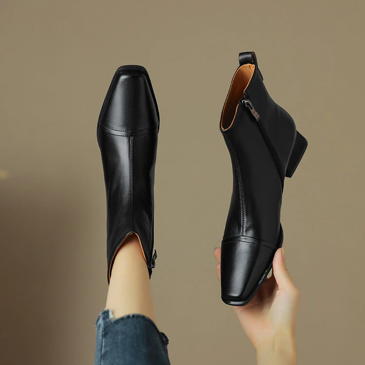 李大龙~3公分羊皮秋冬百搭时尚英伦风瘦瘦靴