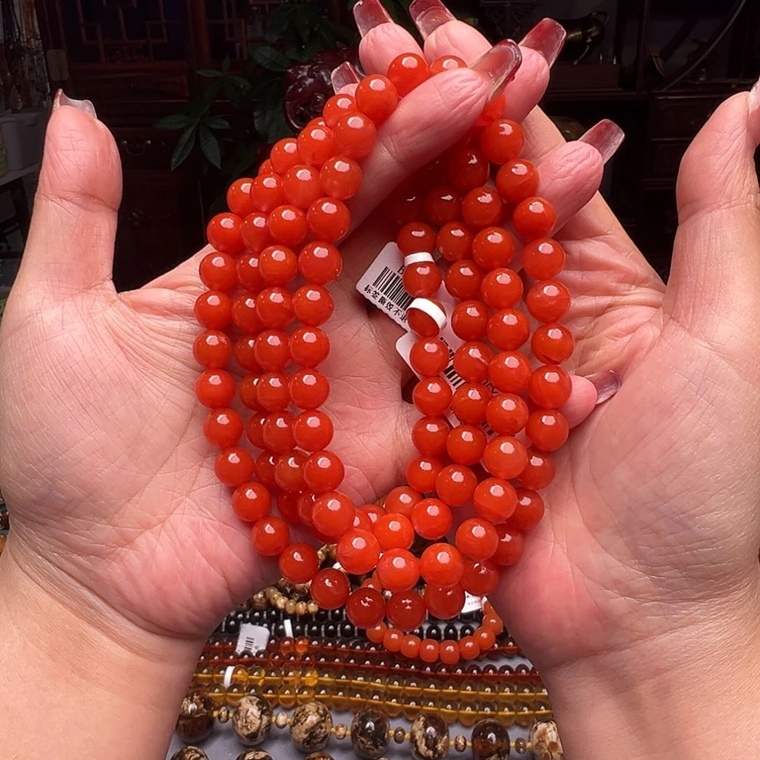 南红玛瑙颈饰合金e***，南红XJ034，9