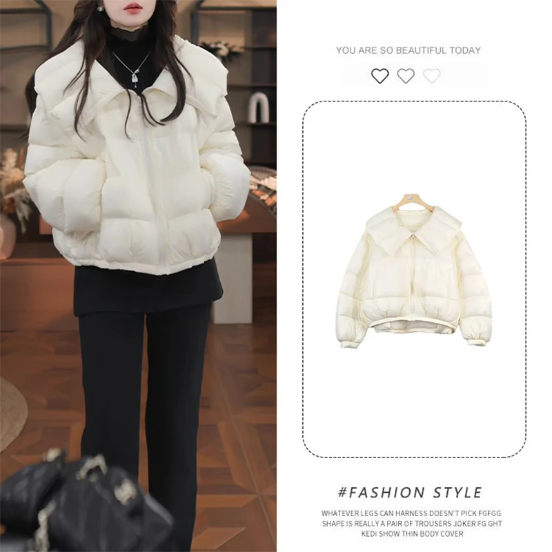 2025流行爆款冬季新款棉服女高端洋气小个子时尚百搭翻领棉衣外套