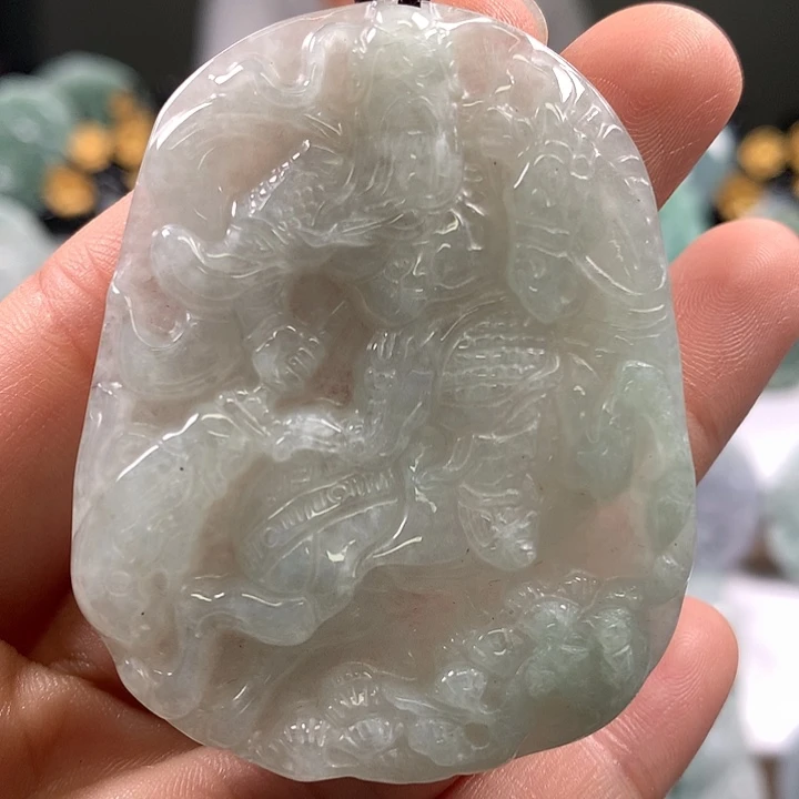 翡翠未镶嵌颈饰关二爷福利