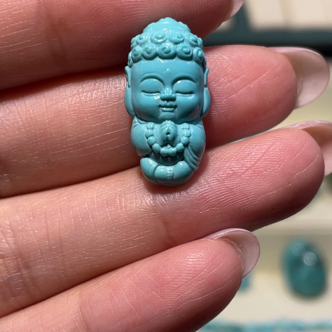 绿松石未镶嵌宝宝佛
