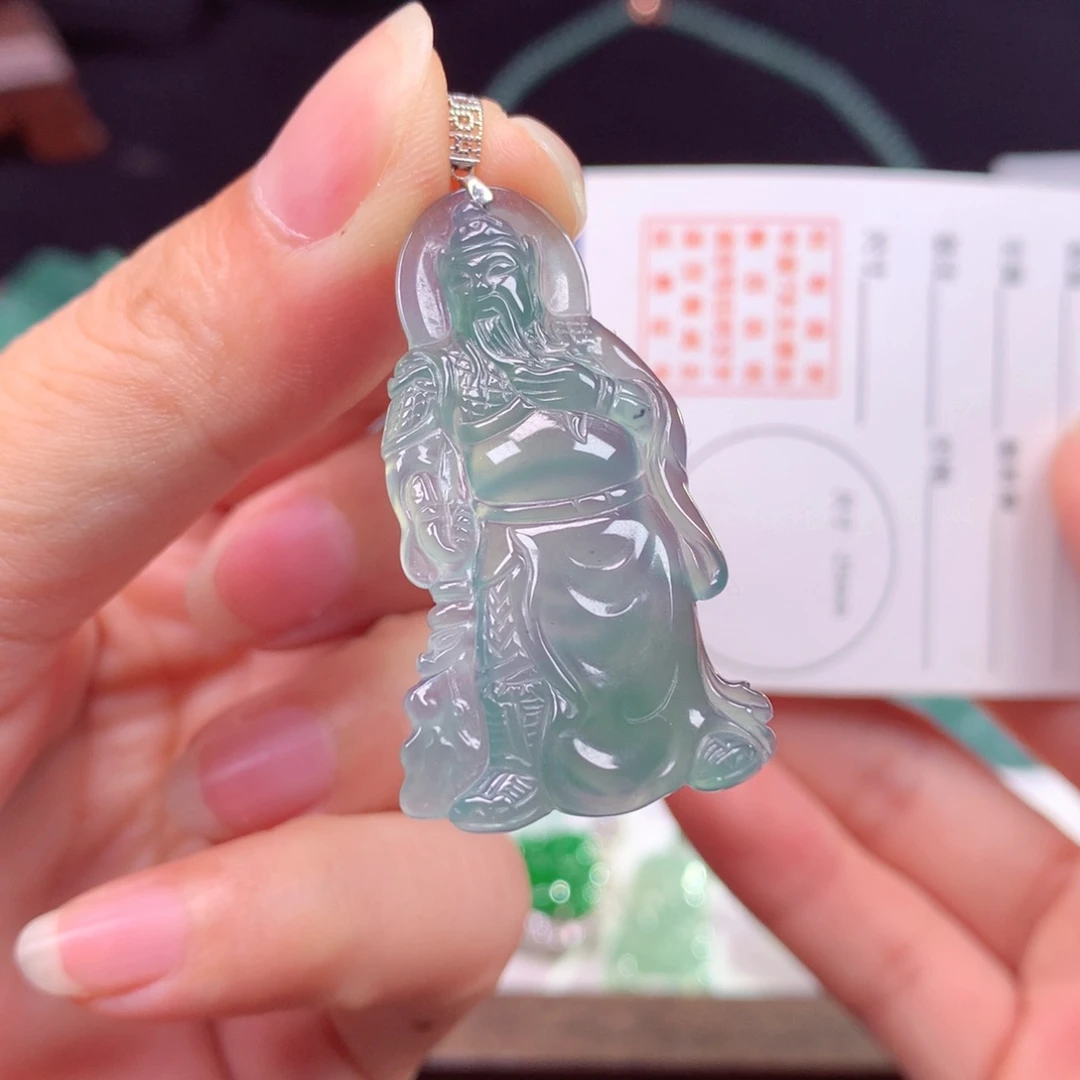 颈饰18K金镶嵌翡翠翡翠