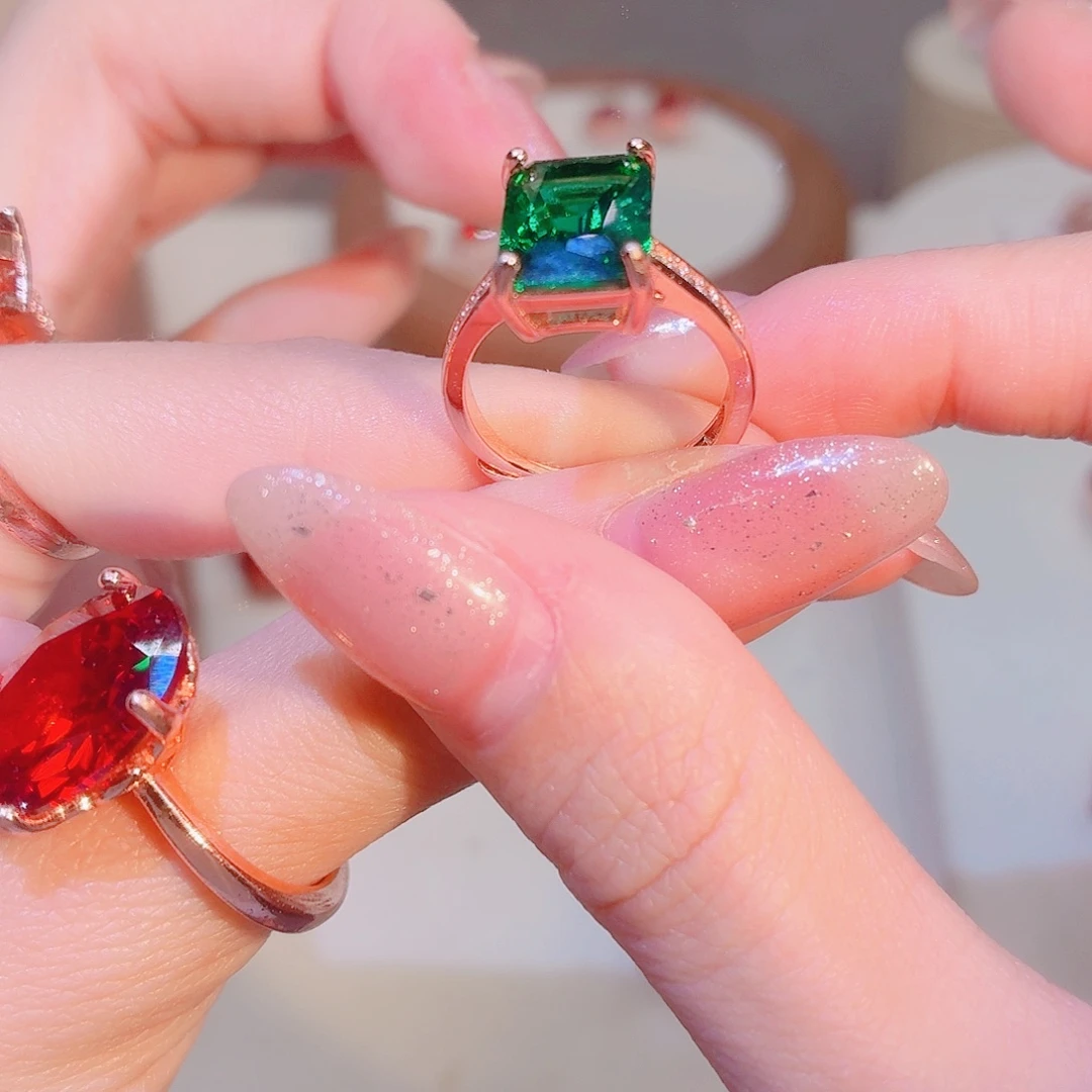 合金合成立方氧化锆长方形组绿