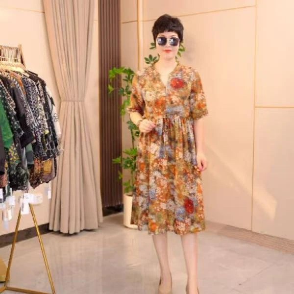 9-2307-47新款时尚印花连衣裙