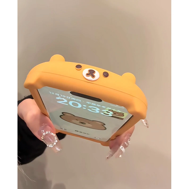 BANCA可爱卡通趴趴轻松熊适用ihone16promax苹果15手机壳14硅胶13