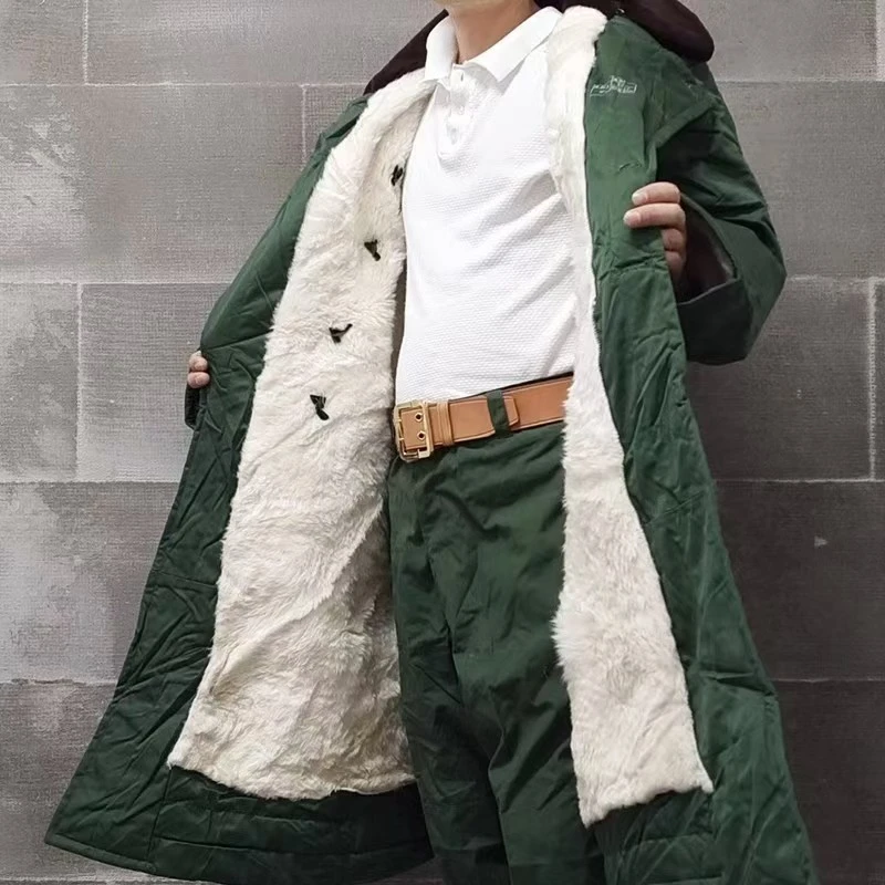 外套厚款修身型中长款棉衣棉服老式羊羔毛军大衣