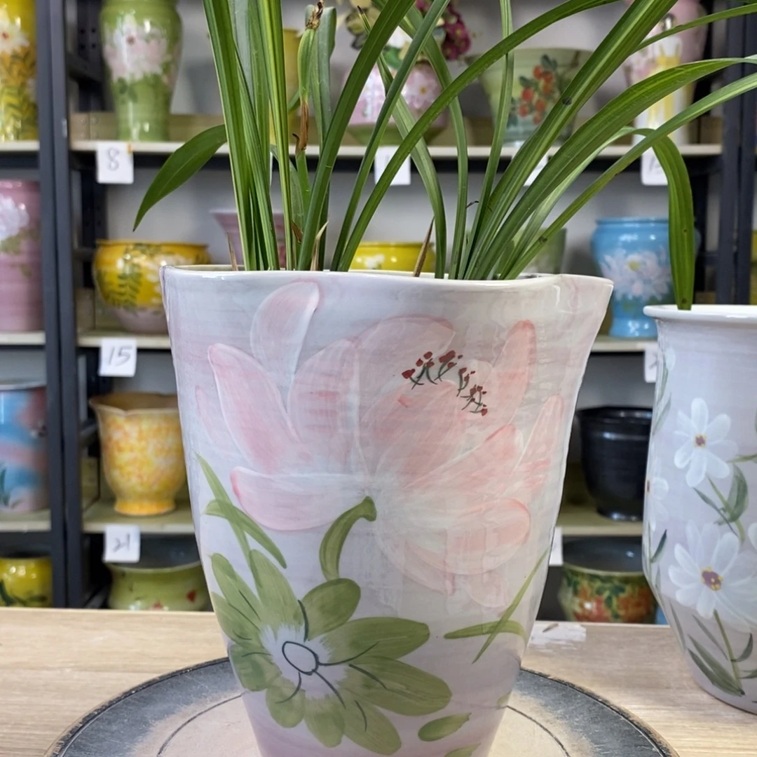 景德镇手工手绘陶瓷花盆