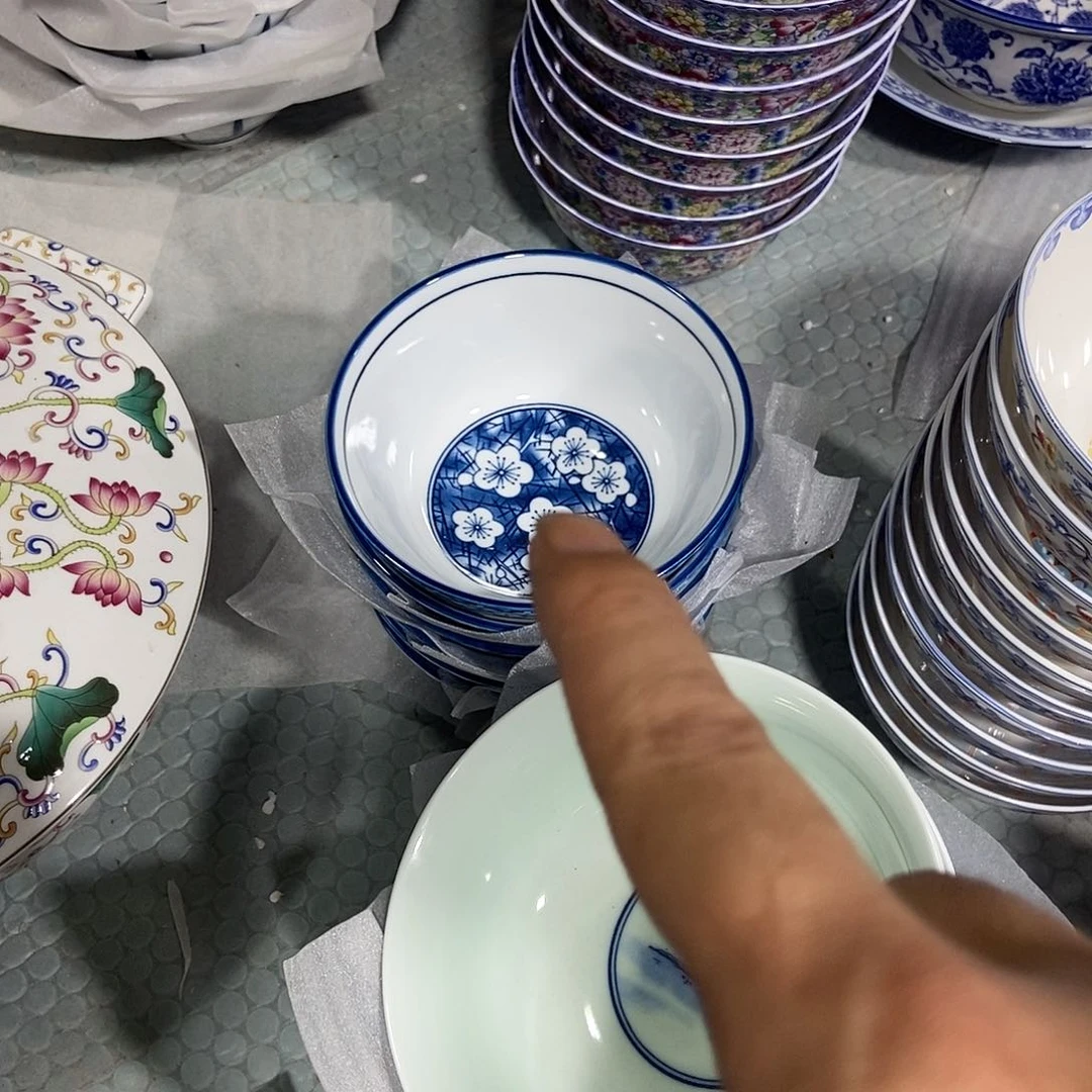 瓷片景德镇陶瓷碗5寸4个