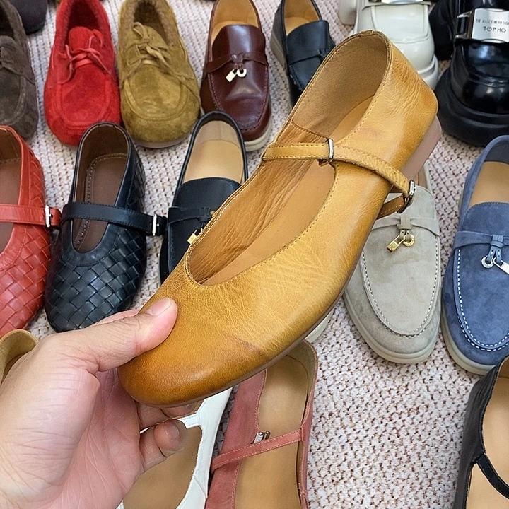 玛丽珍鞋马皮玛丽珍黄色37码523-2