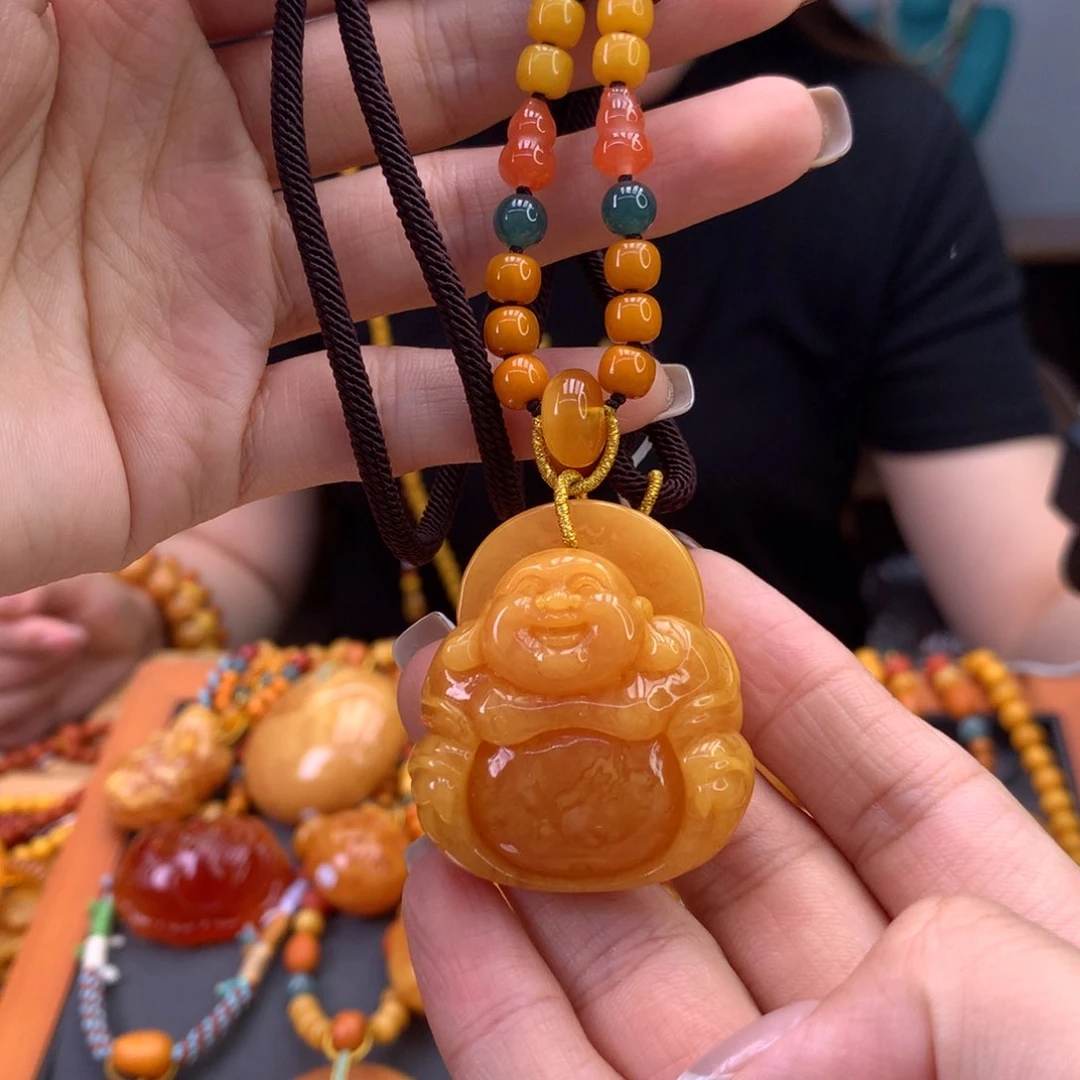 未镶嵌颈饰蜜蜡天然