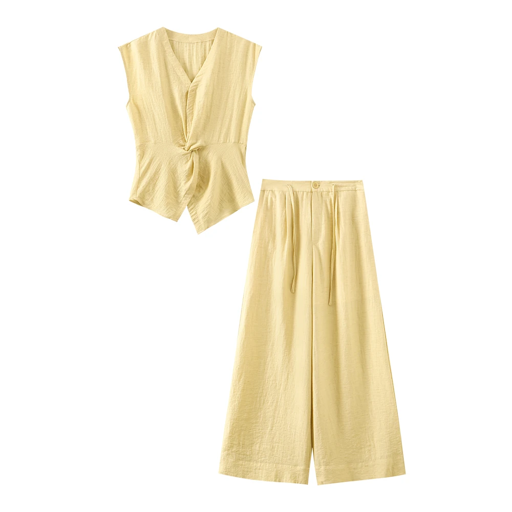 夏季法式时尚绑带设计感静奢风气质套装-55959711