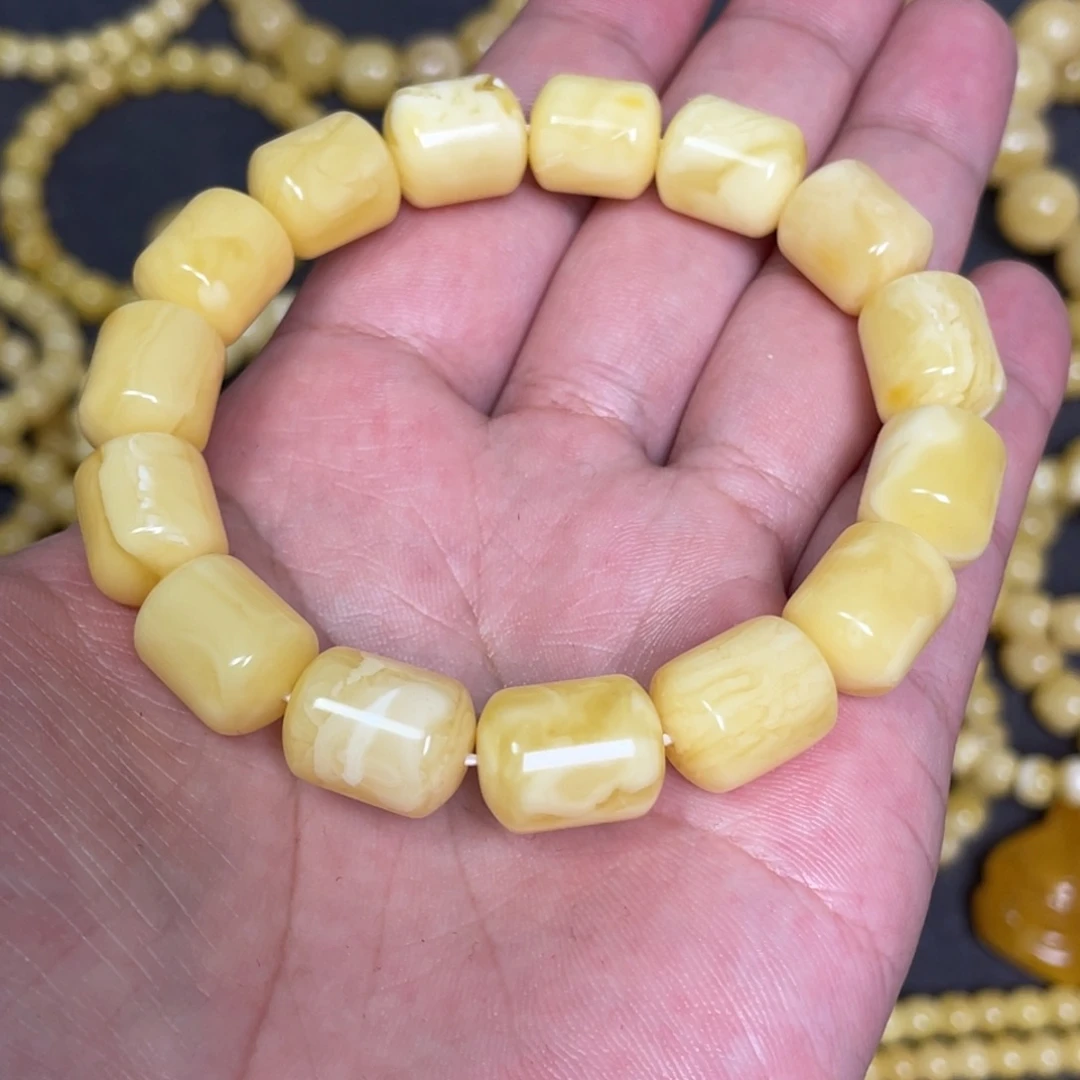 蜜蜡未镶嵌裸石竹节蜜蜡手串11.5mm