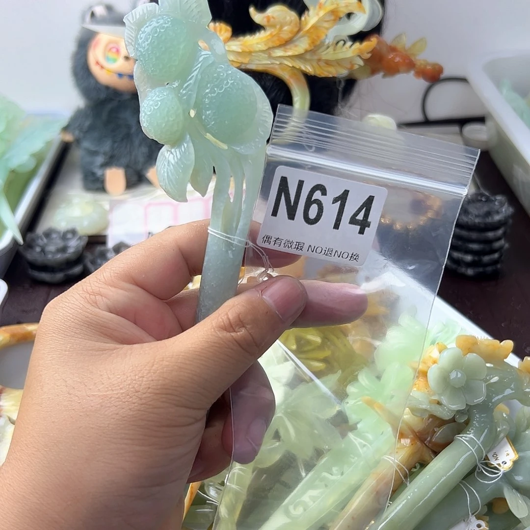 合金蛇纹石玉发饰橘***橘