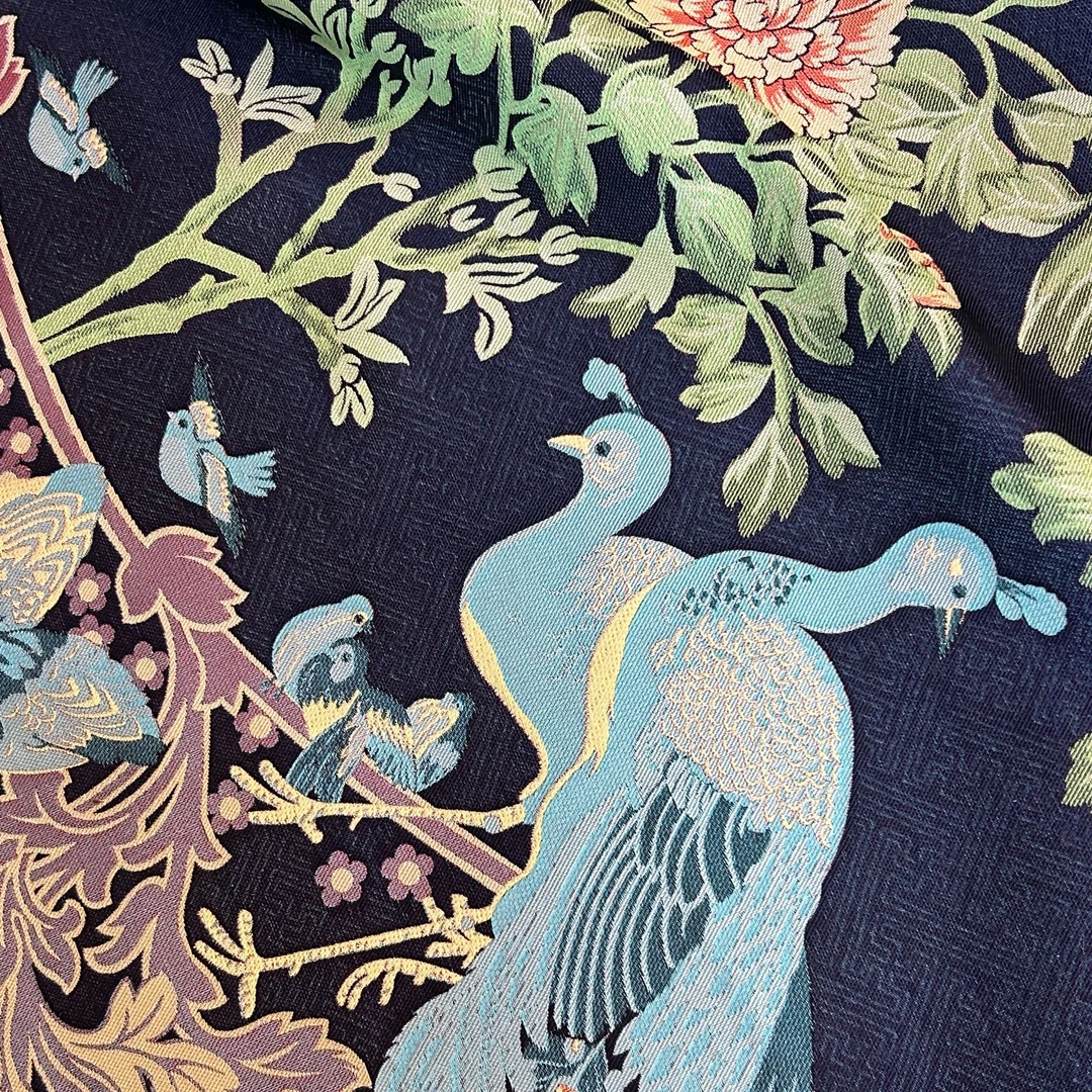 【张和才蜀锦】百鸟朝凤万字纹1个定位45姆米新中式桑蚕丝蜀锦面料