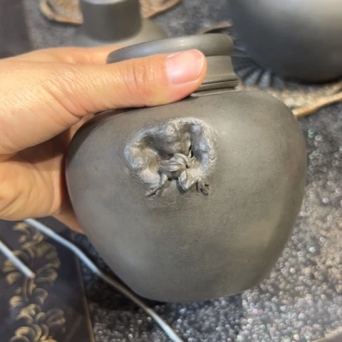 蜜安罐瓷香炉锡茶则