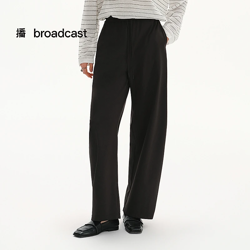 【新品】播高能感松紧腰阔腿裤宽松休闲裤舒适香蕉运动裤DDS2KD5120