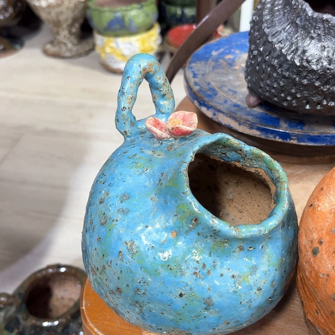 泥塑古镇炻陶花盆