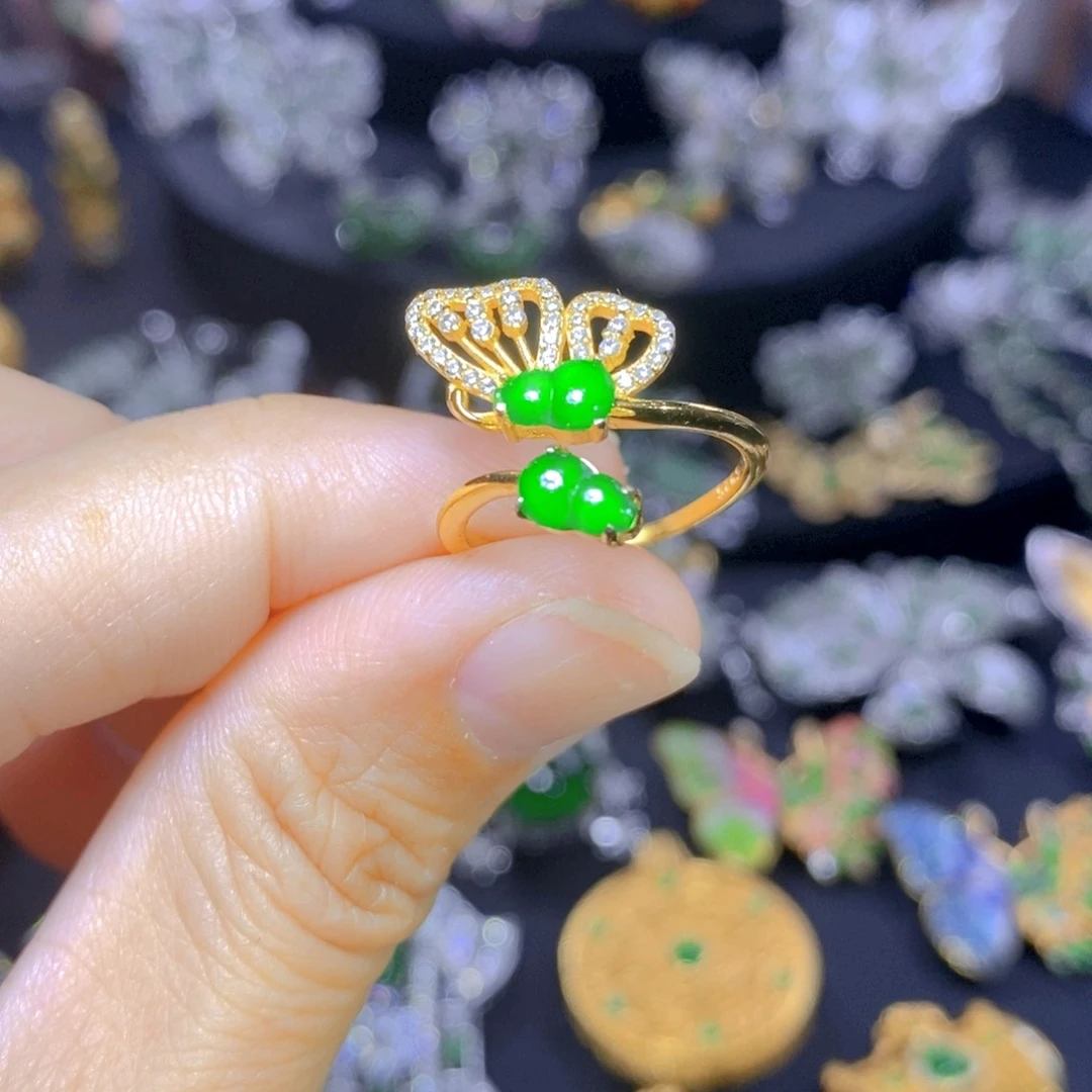 翡翠银S925镶嵌毛衣链天然翡翠
