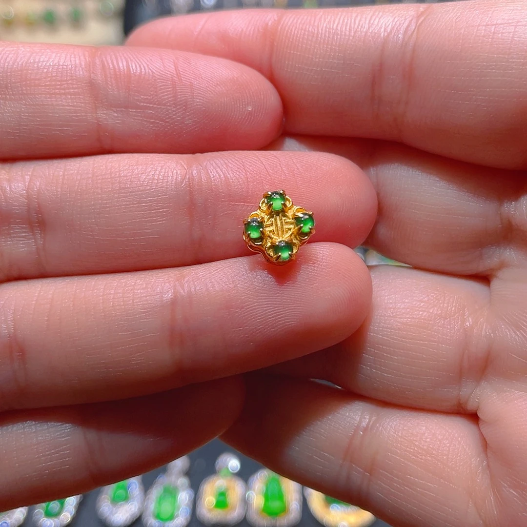 翡翠银S925镶嵌吊坠(不含链)