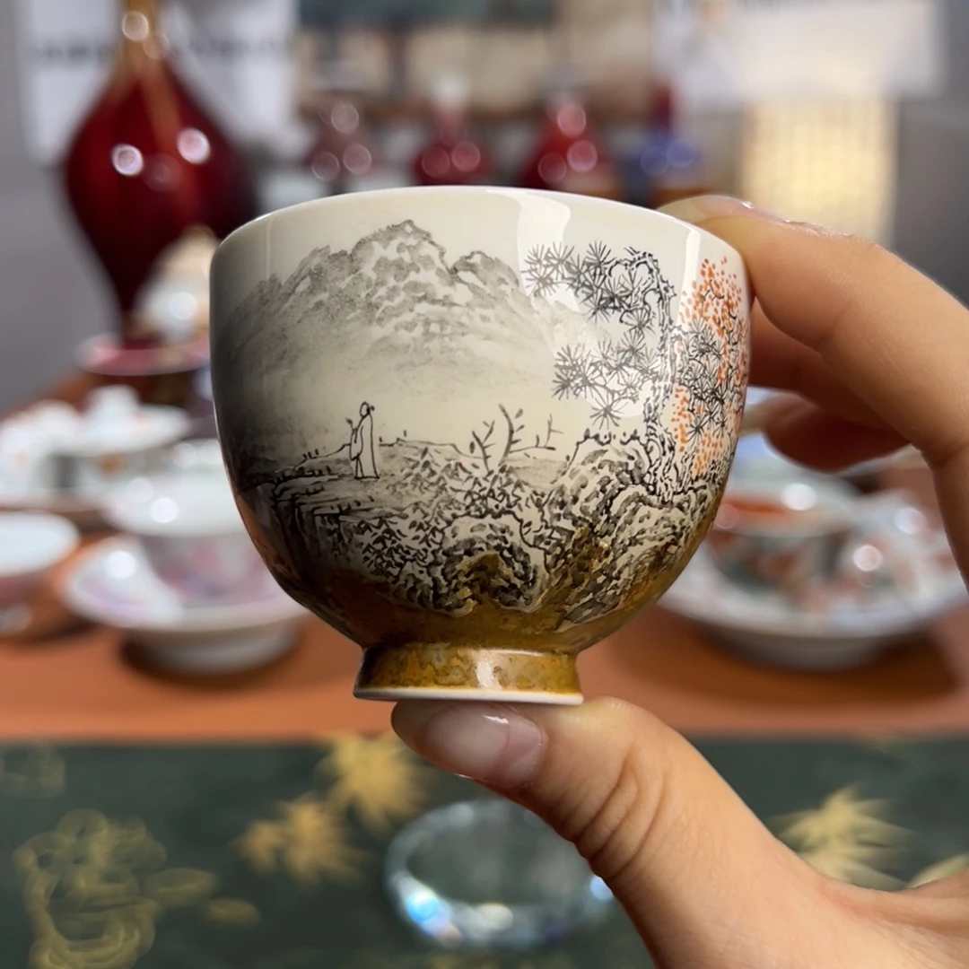 知冬煮雪手工手绘柴烧单杯