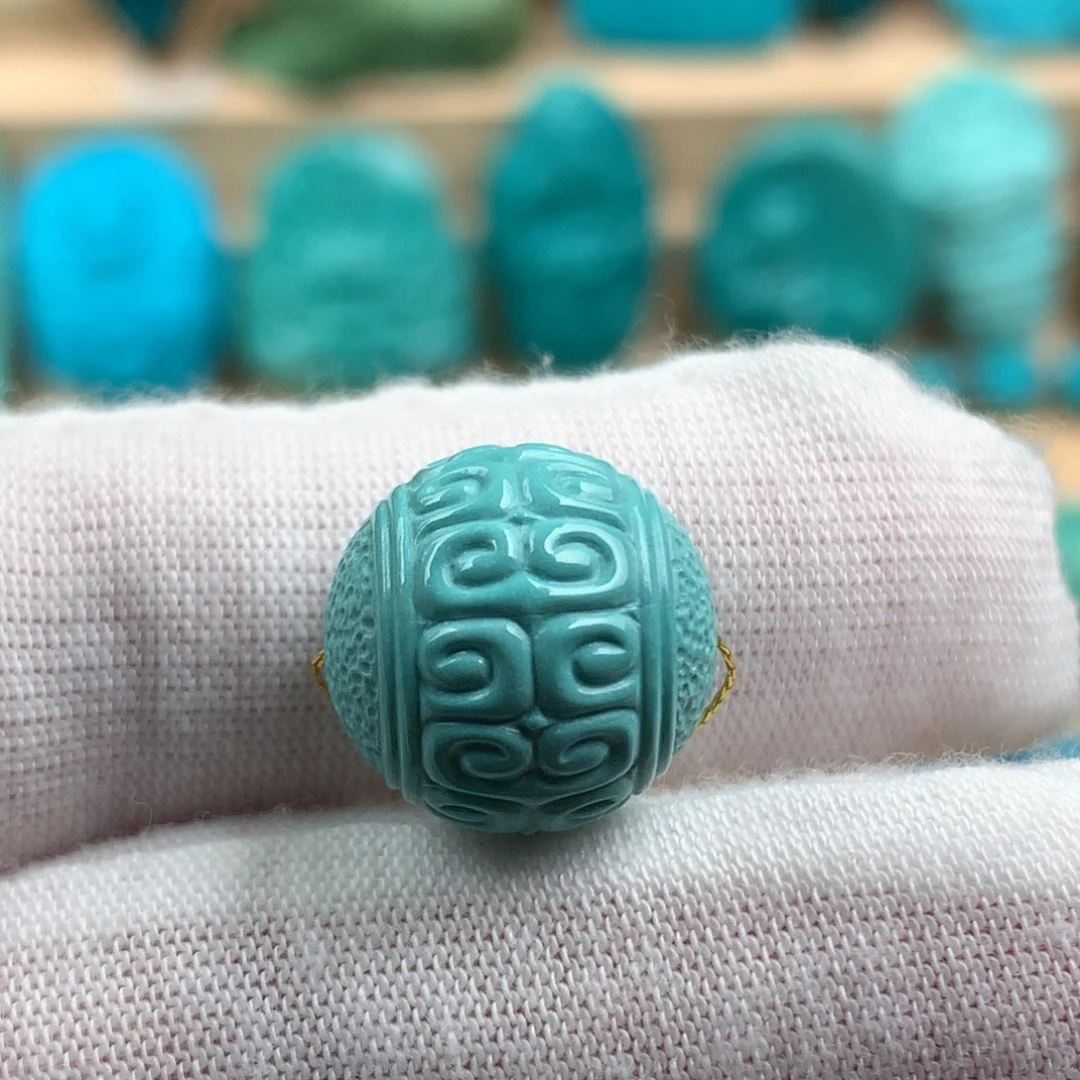 未镶嵌绿松石圆珠卡14