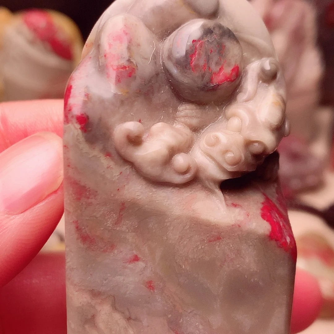 昌化鸡血石纯手工雕刻印章