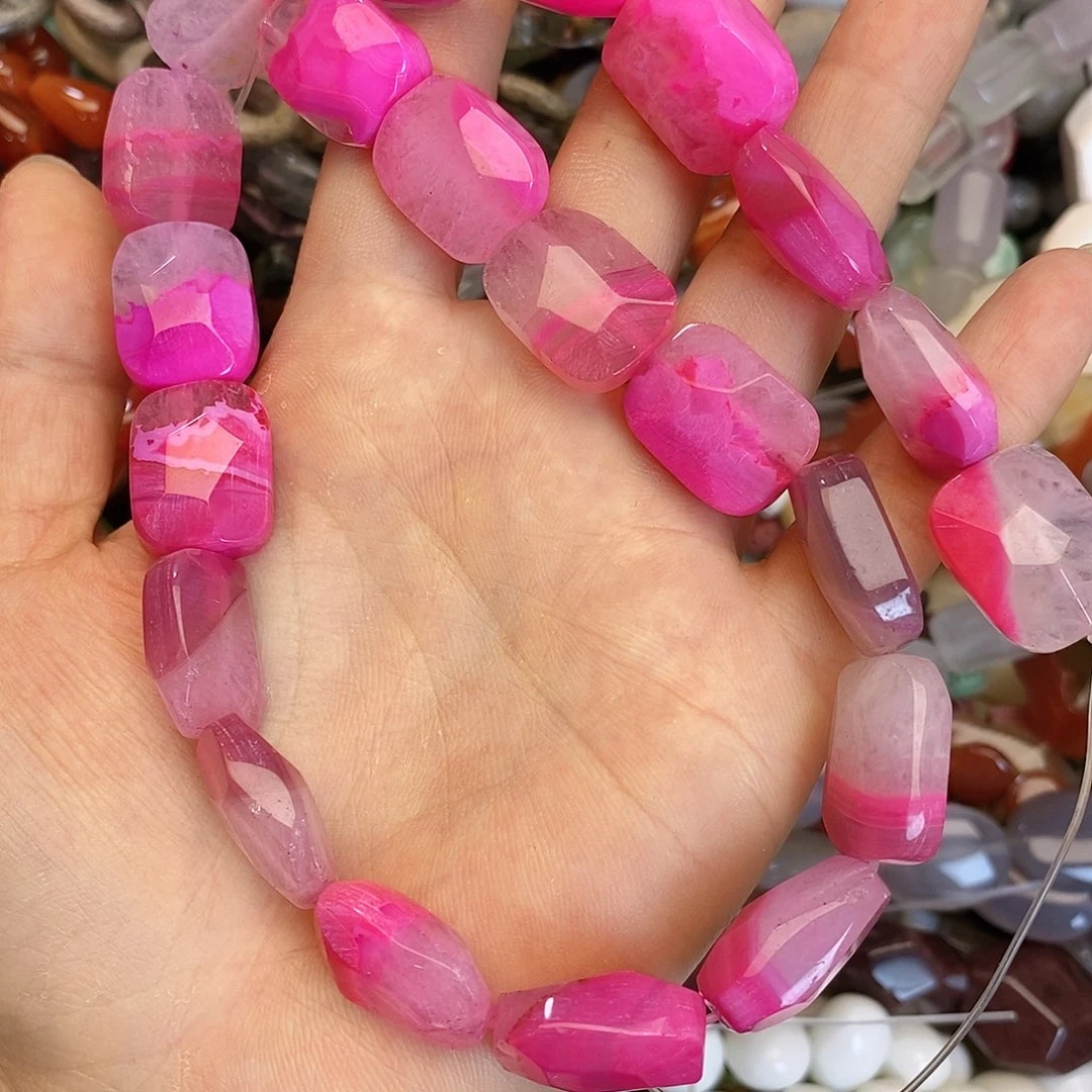 玛瑙/玉髓合金珠宝半成品玛瑙方片片一条