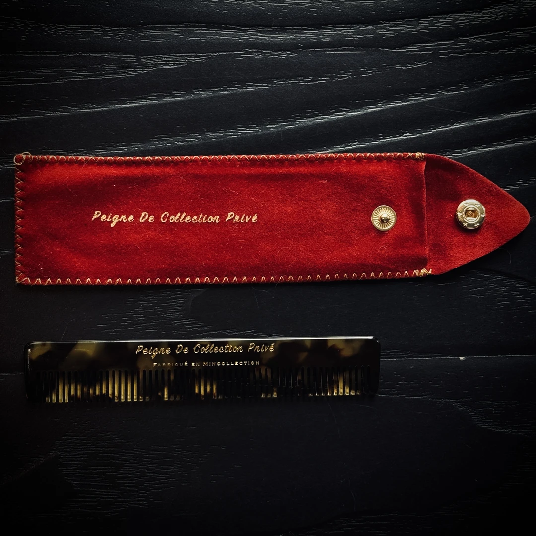 DE Mincollection 定制醋酸琥珀色花纹便捷小梳子