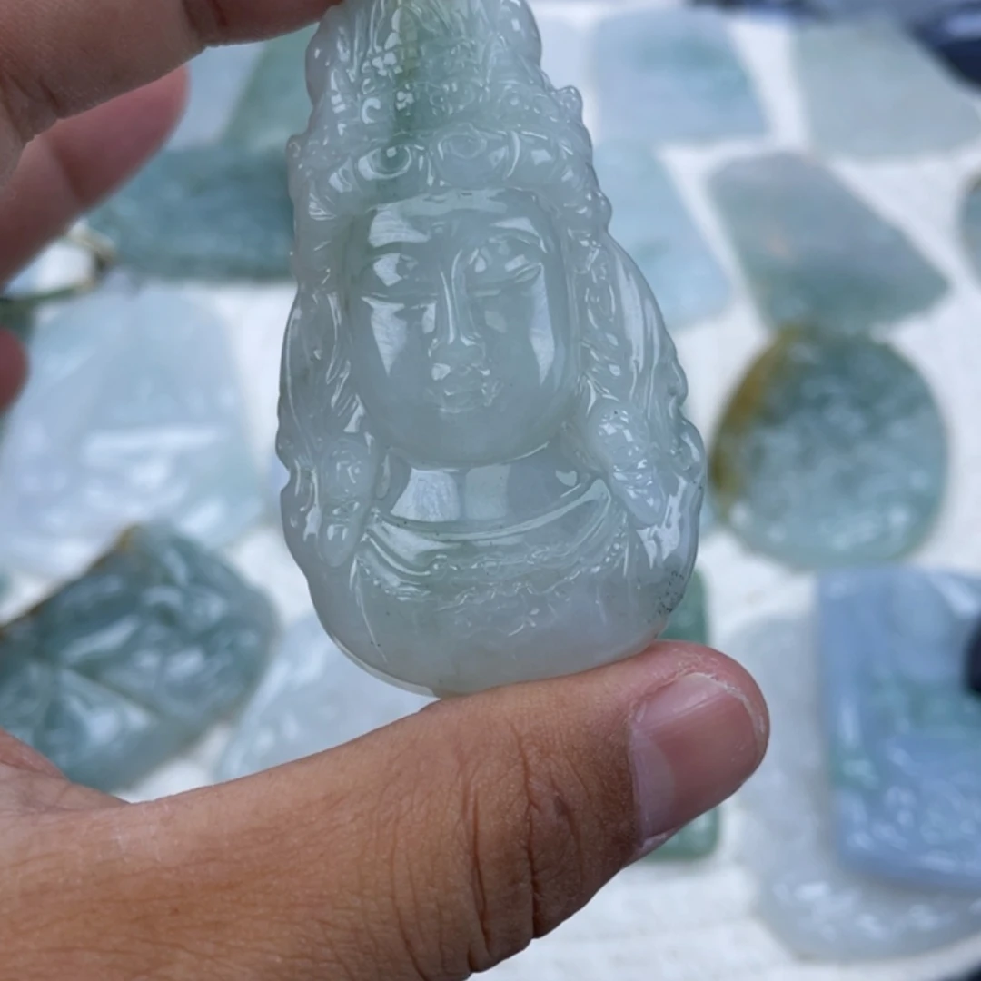 獨***士颈饰未镶嵌翡翠佛头