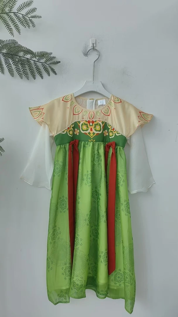 【乐见自营】复古古风夏季女童连衣裙汉服唐装 A429