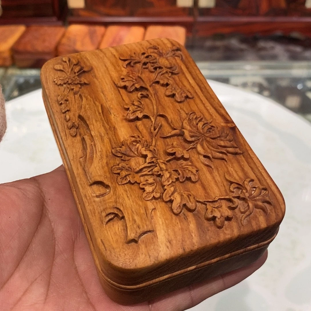 大果紫檀（缅甸花梨）整料掏空盒11.5/7.5/3.8