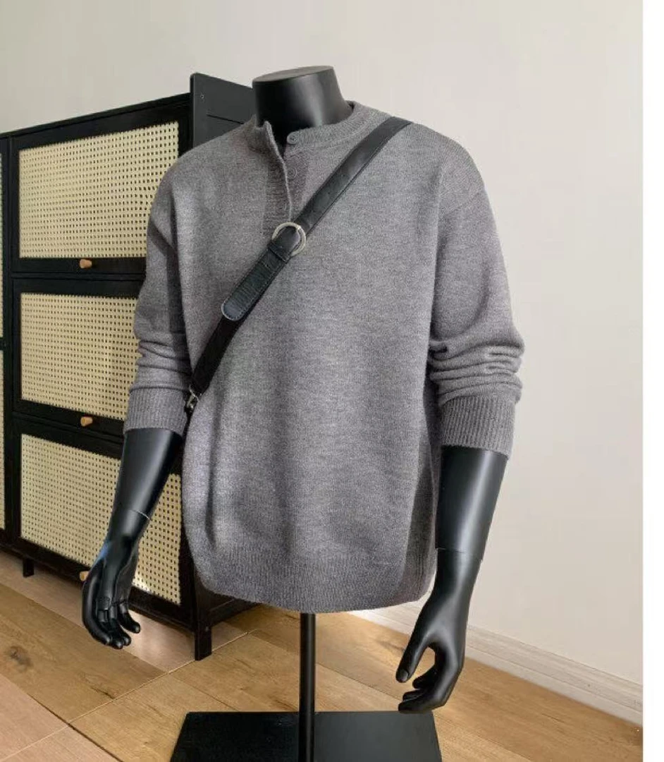 软糯亲肤休闲时尚宽松百搭情侣款针织衫春慵懒套头打底衫Y5T0102