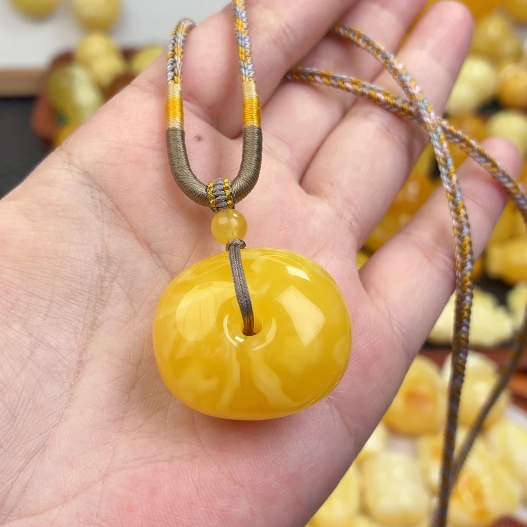 蜜蜡未镶嵌毛衣链蜜蜡