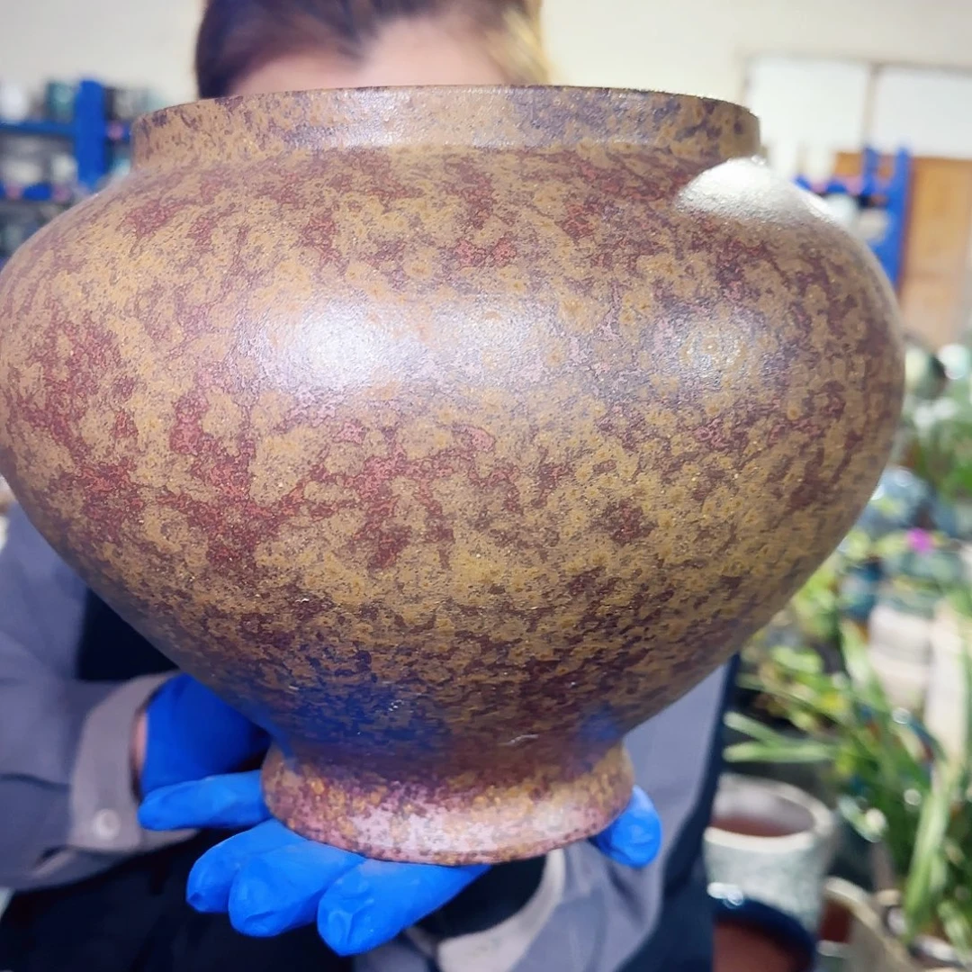 紫砂花盆高21口17
