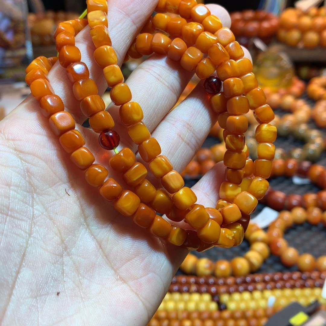 琥珀未镶嵌手链蜜蜡