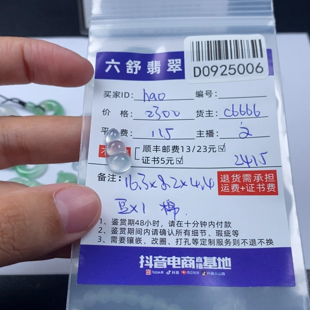 未镶嵌挂件翡翠D0925006