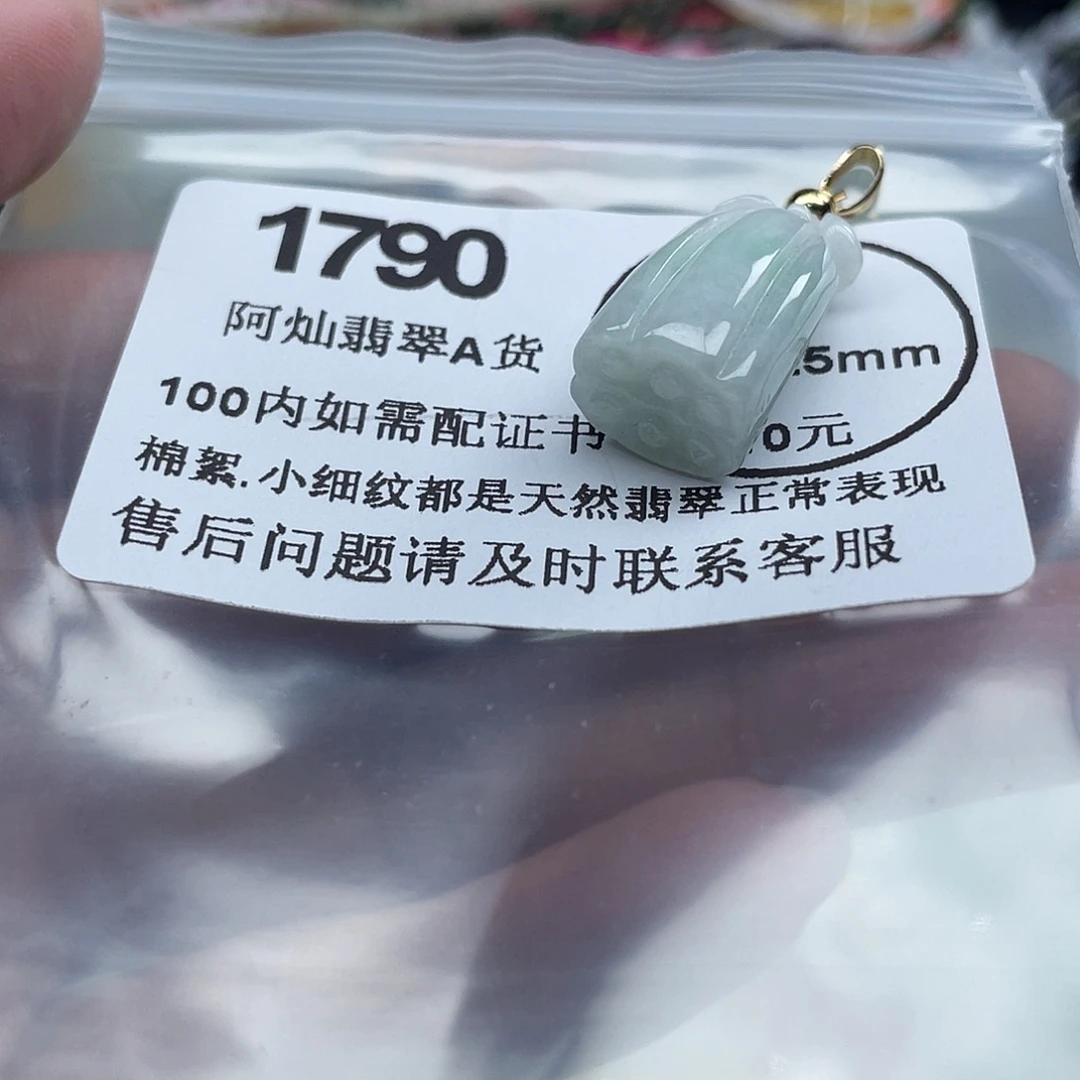 翡翠未镶嵌吊坠(赠链)
