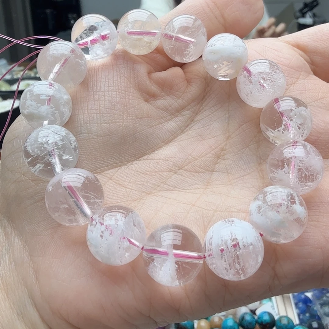 水晶未镶嵌手链粉雪花