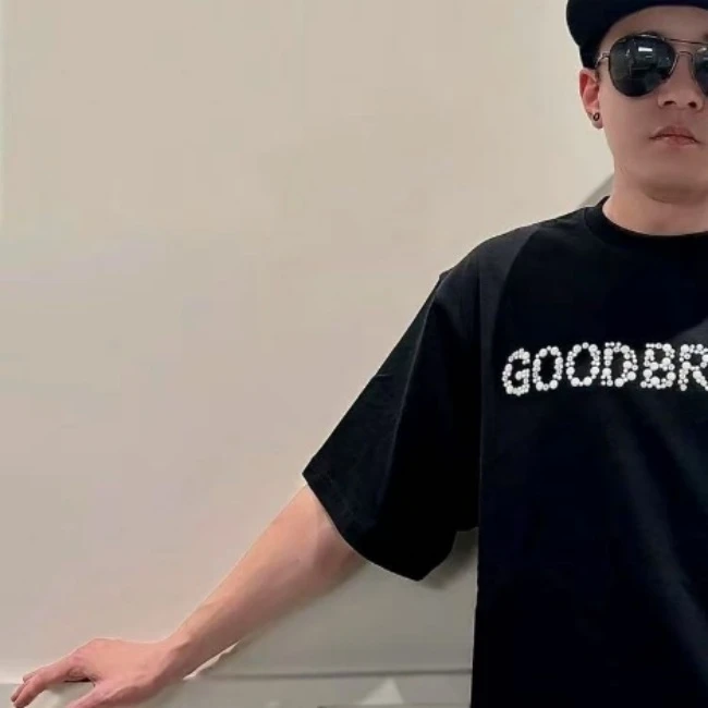 [汪苏泷同款】GOODBRAND25SS珠片标语时尚短袖T恤t恤男女同款