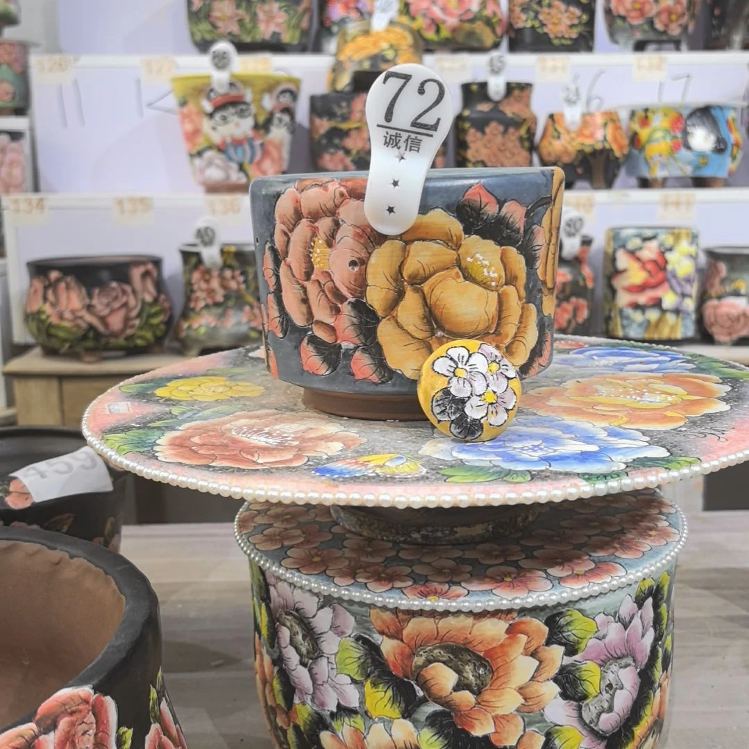 红泥花盆景德镇花盆