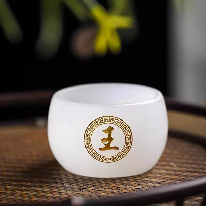 防烫加厚百家姓氏茶杯个人专用刻字琉璃玉瓷主人杯茶具定制logo