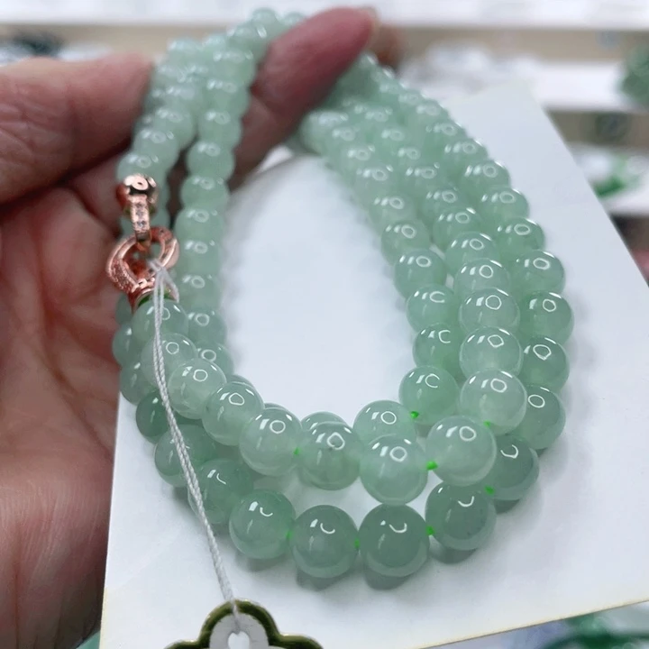 翡翠未镶嵌手链天然翡翠项链6.8mm