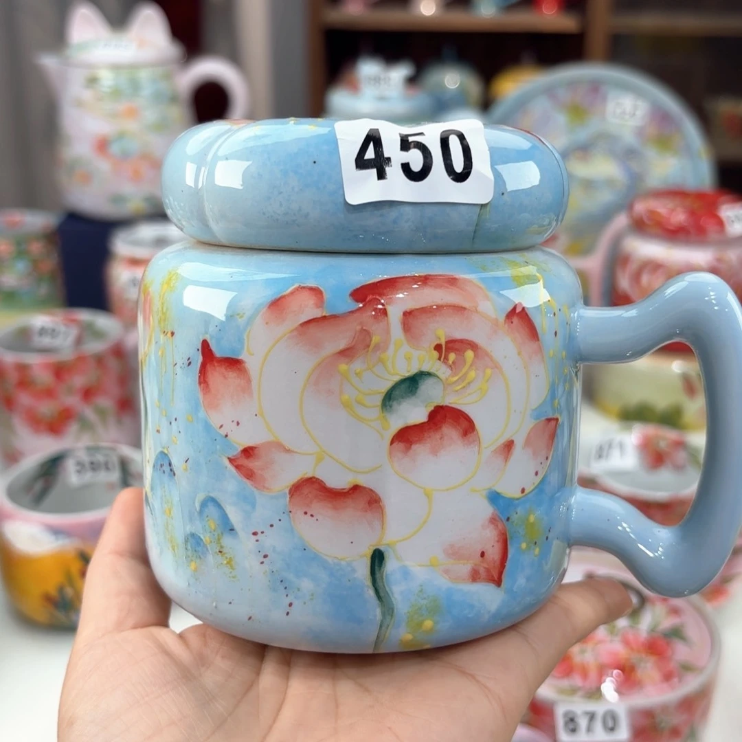 景德镇手绘高温釉下彩陶瓷茶具