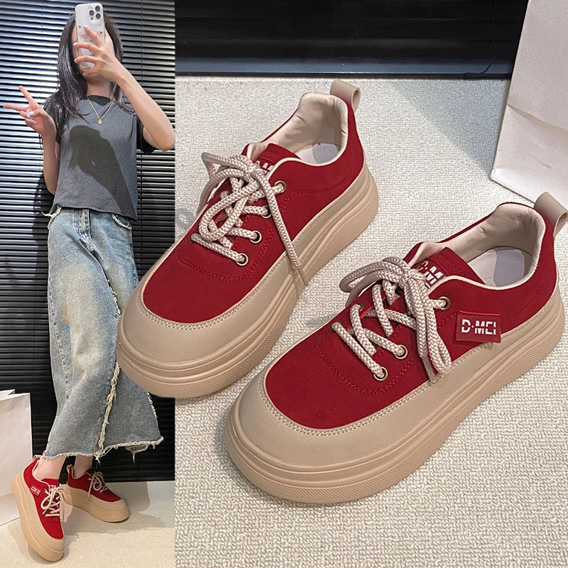 2025秋季秋冬新款时尚白搭潮流欧美风内增高分享休闲鞋