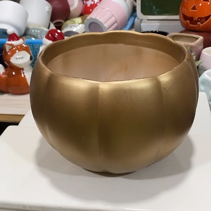 摆件陶盆有孔 微瑕介意勿拍