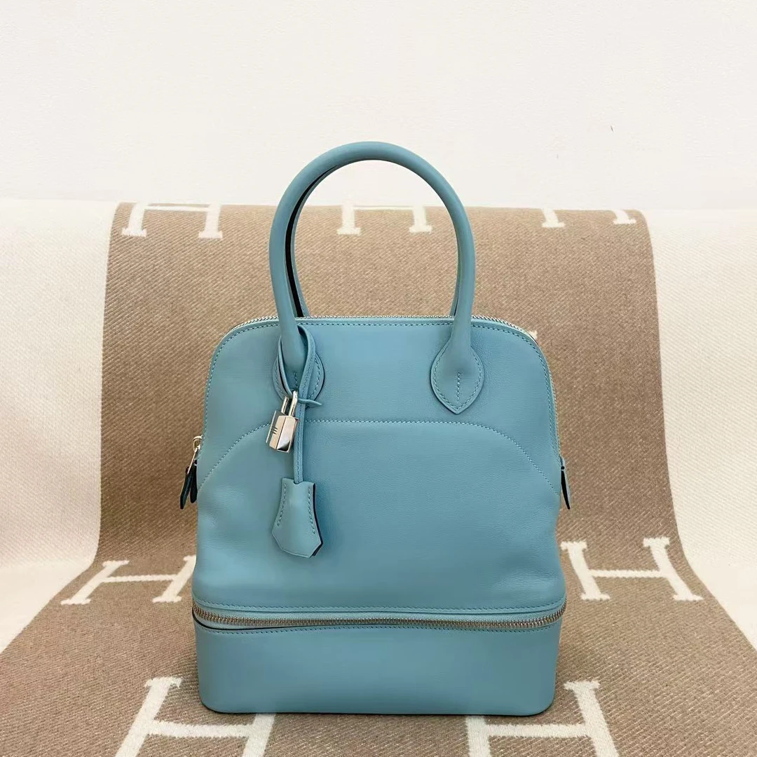 99新 Hermes/爱马仕 bolide secret T s皮  马卡龙蓝0225m2